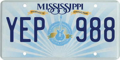 MS license plate YEP988