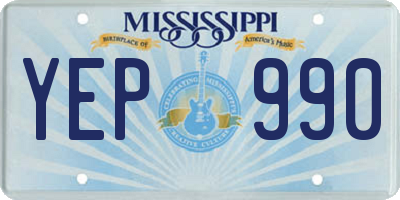 MS license plate YEP990
