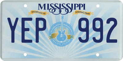 MS license plate YEP992