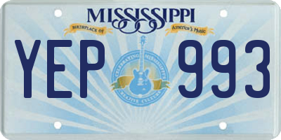 MS license plate YEP993