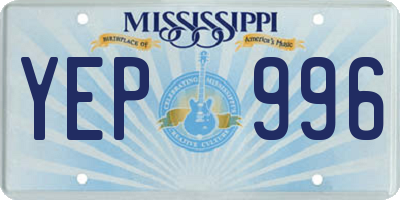 MS license plate YEP996
