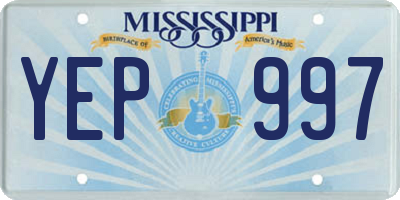 MS license plate YEP997