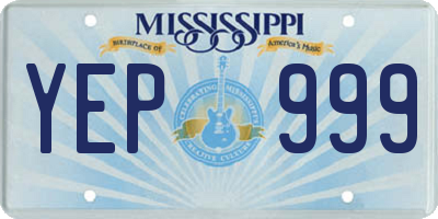 MS license plate YEP999