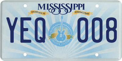 MS license plate YEQ008