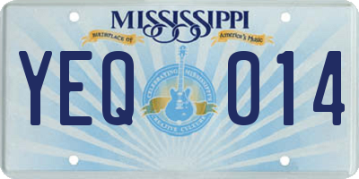 MS license plate YEQ014