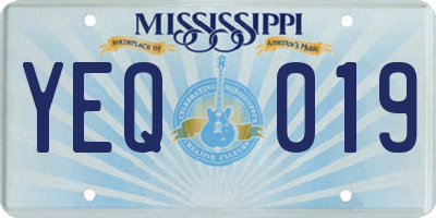 MS license plate YEQ019