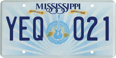 MS license plate YEQ021