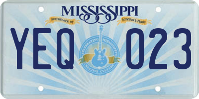 MS license plate YEQ023
