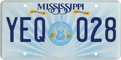 MS license plate YEQ028