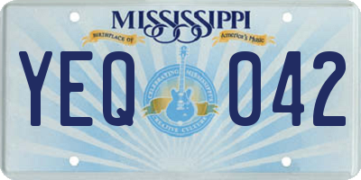 MS license plate YEQ042