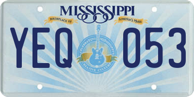 MS license plate YEQ053