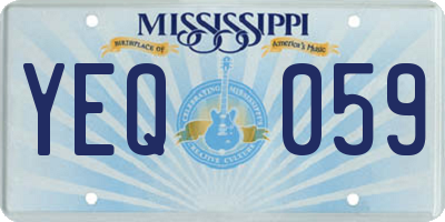 MS license plate YEQ059