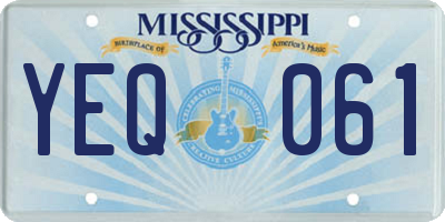 MS license plate YEQ061