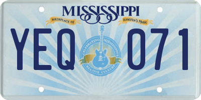 MS license plate YEQ071