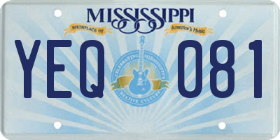 MS license plate YEQ081
