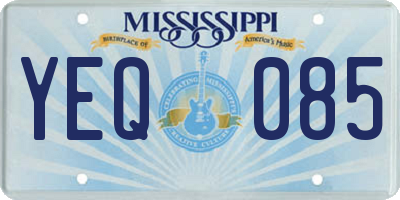 MS license plate YEQ085