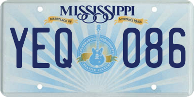 MS license plate YEQ086