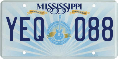 MS license plate YEQ088