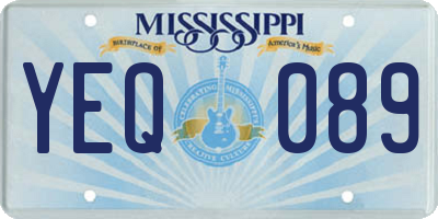 MS license plate YEQ089