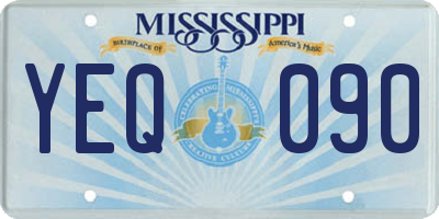 MS license plate YEQ090