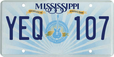 MS license plate YEQ107