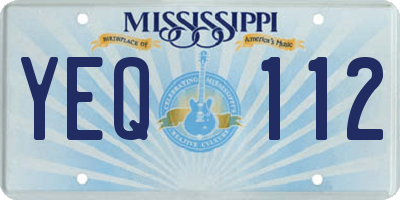 MS license plate YEQ112