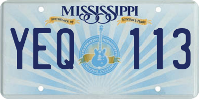 MS license plate YEQ113