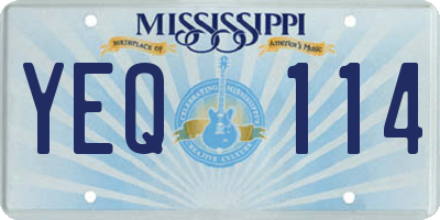 MS license plate YEQ114