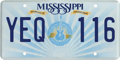 MS license plate YEQ116