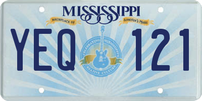 MS license plate YEQ121