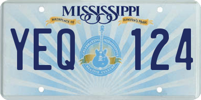 MS license plate YEQ124