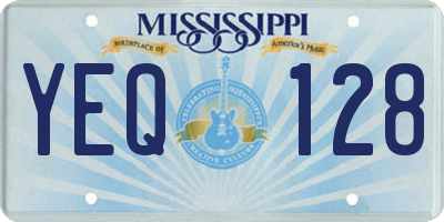 MS license plate YEQ128