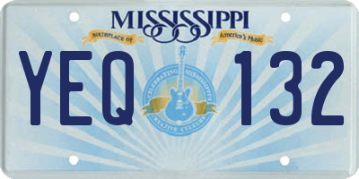 MS license plate YEQ132