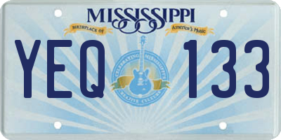 MS license plate YEQ133