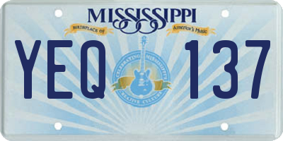 MS license plate YEQ137