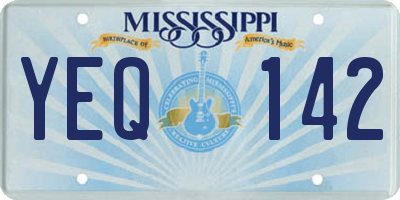 MS license plate YEQ142
