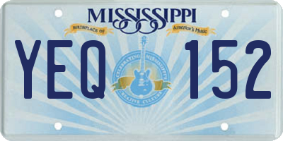 MS license plate YEQ152