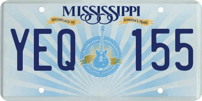 MS license plate YEQ155