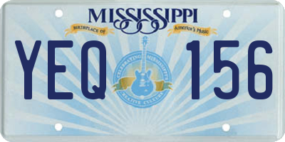 MS license plate YEQ156