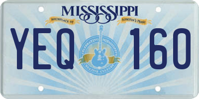 MS license plate YEQ160