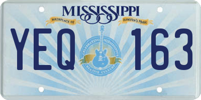 MS license plate YEQ163