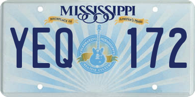 MS license plate YEQ172