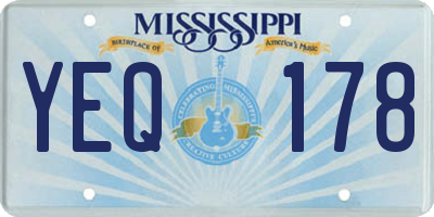 MS license plate YEQ178