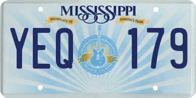MS license plate YEQ179