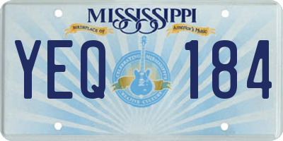 MS license plate YEQ184