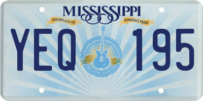 MS license plate YEQ195