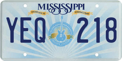 MS license plate YEQ218