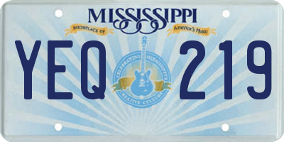 MS license plate YEQ219