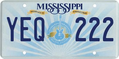 MS license plate YEQ222