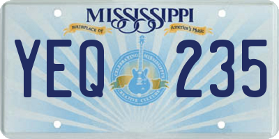 MS license plate YEQ235
